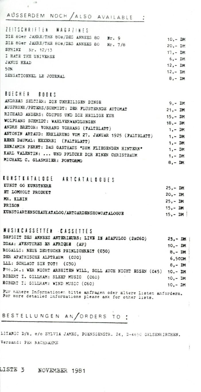 Litanic D/K Liste 3