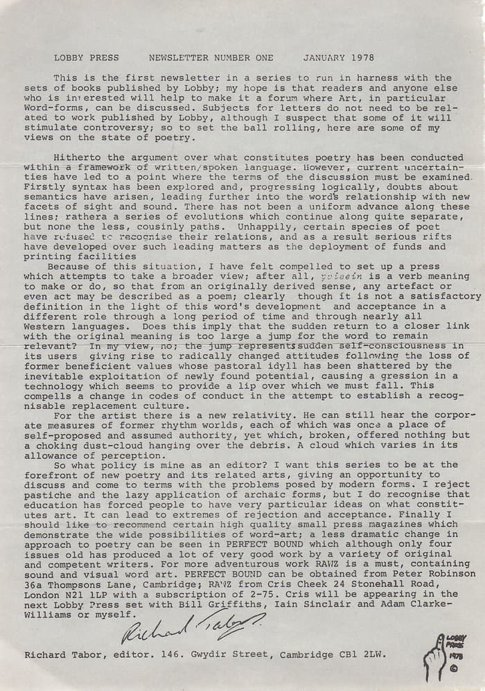 Lobby Press Newsletter 01