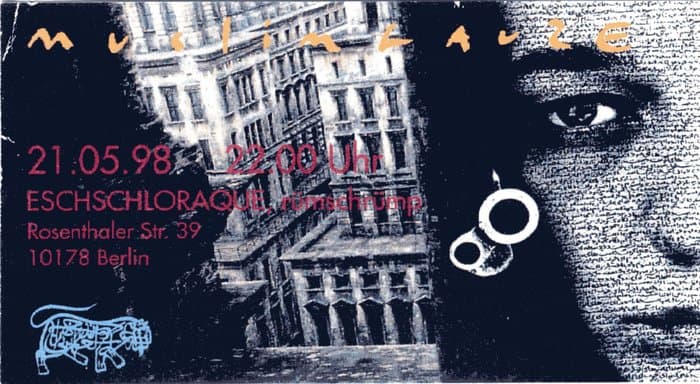 Muslimgauze flyer - live in Berlin 21.05.1998
