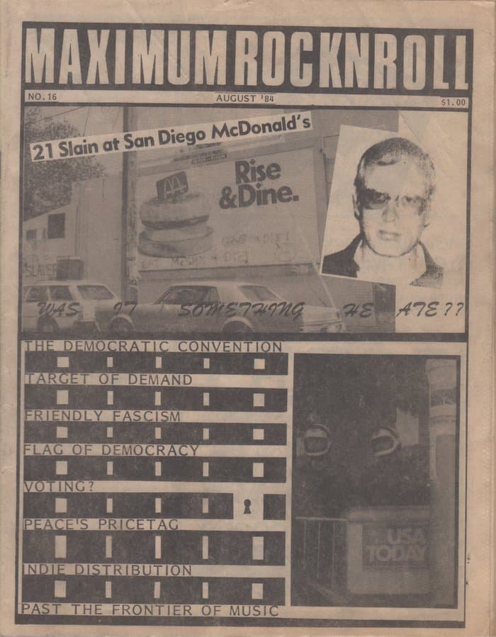 Maximum Rocknroll No.16 (August 1984)