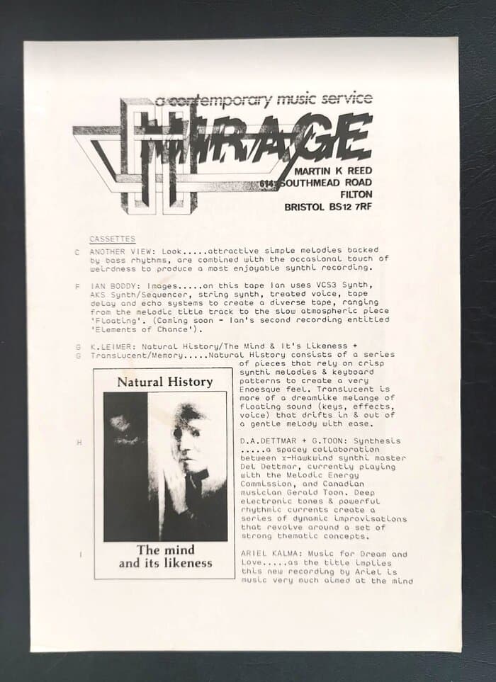 selected Mirage Distribution and Label Catalogues 1981-1985
