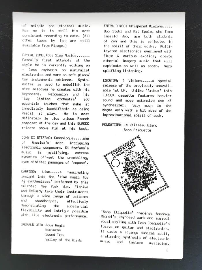 selected Mirage Distribution and Label Catalogues 1981-1985