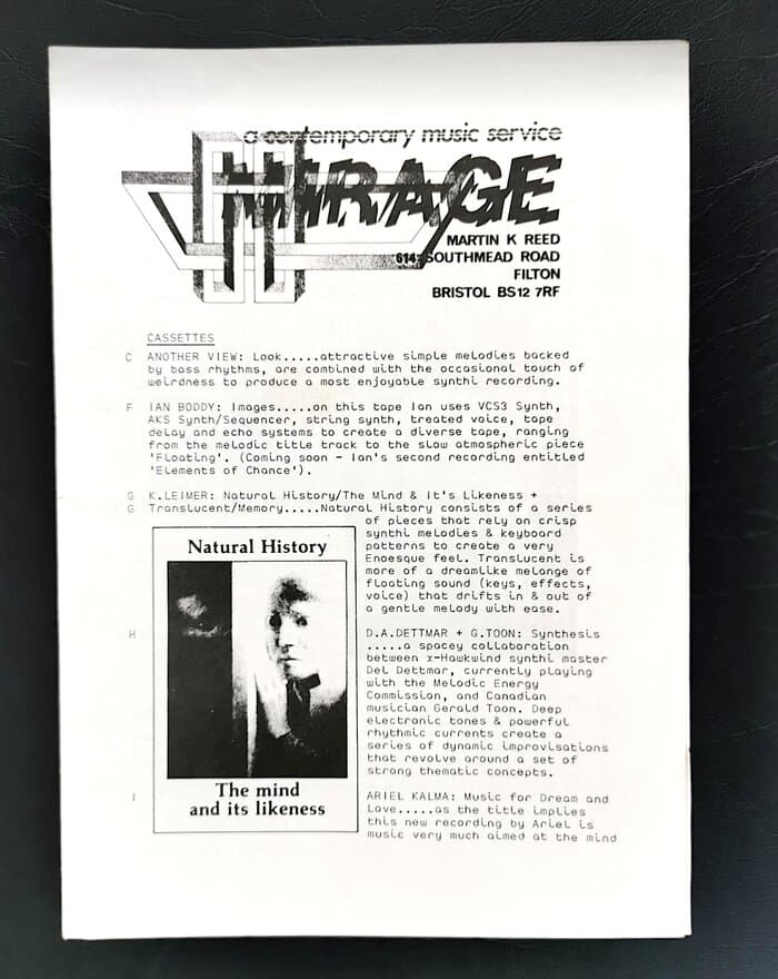 selected Mirage Distribution and Label Catalogues 1981-1985