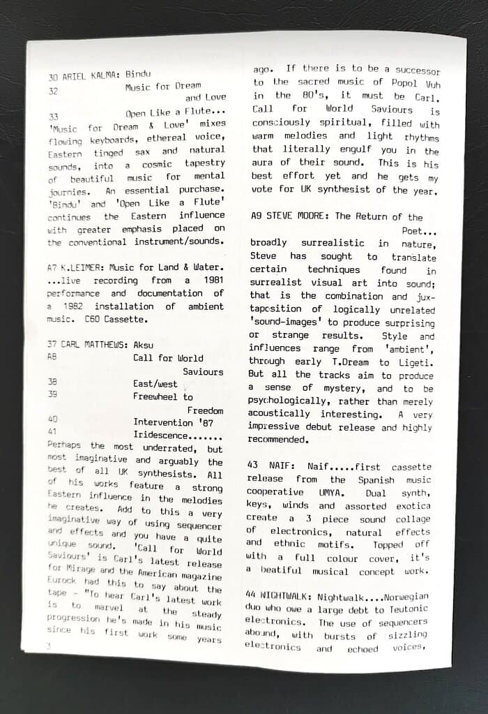 selected Mirage Distribution and Label Catalogues 1981-1985