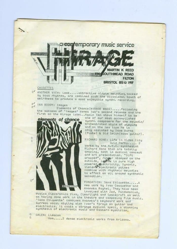 Mirage Catalogue and Distribution 1982