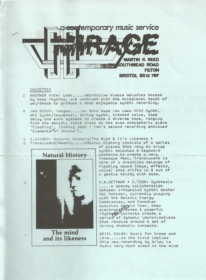 Mirage, Tape infoletter