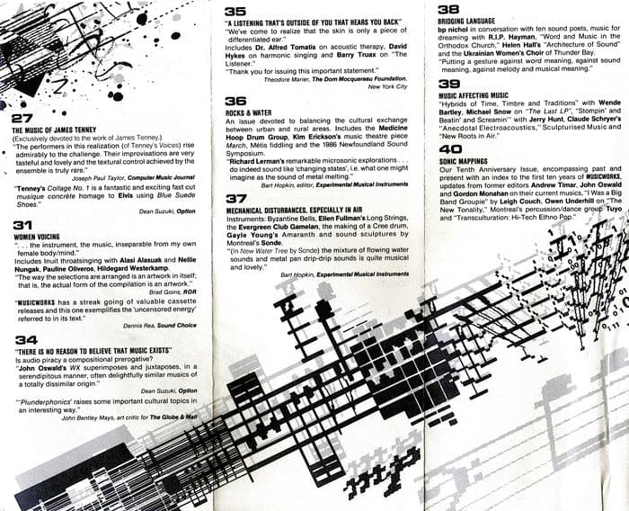 Musicworks Release Infos and Catalogues 10-40