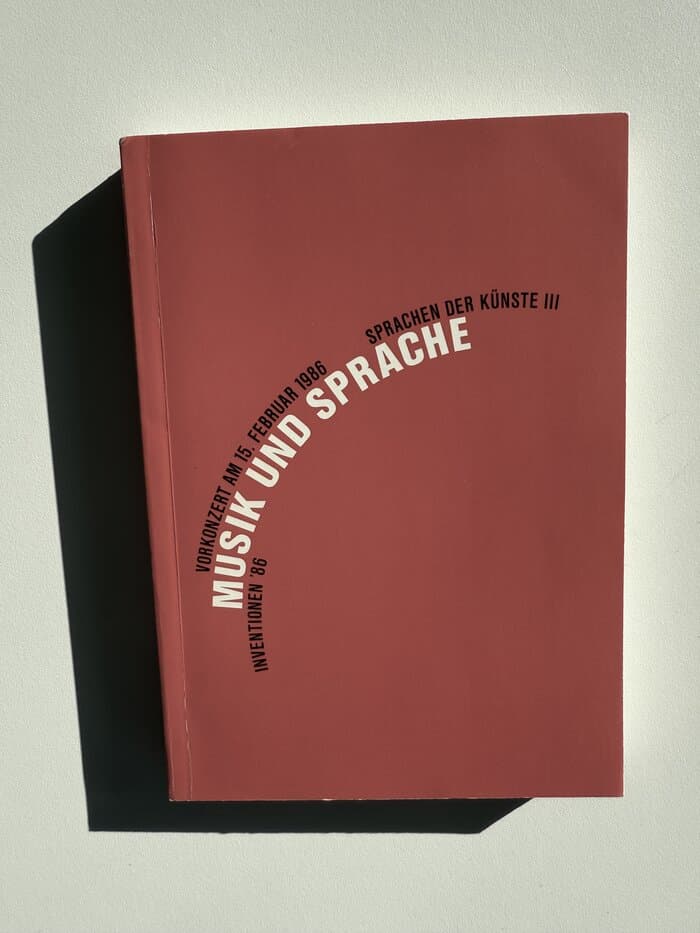 Inventionen 1986 Musik und Sprache