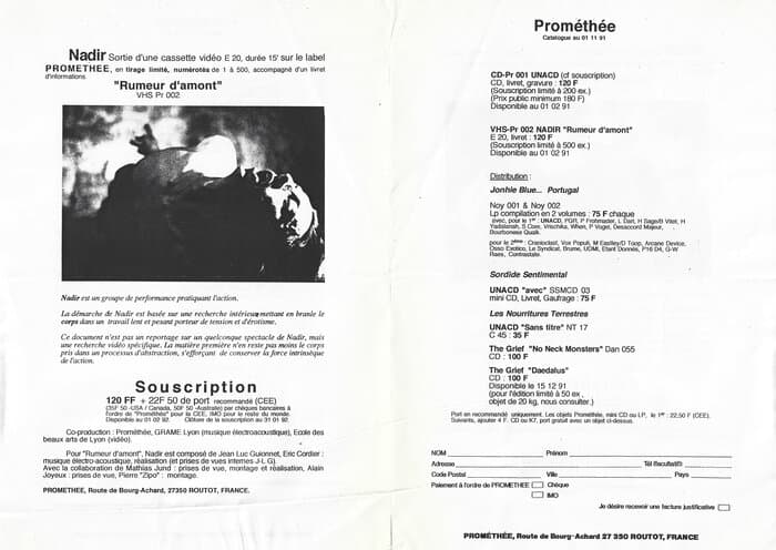 Nadir Promo Label Distribution Catalogue Subsription