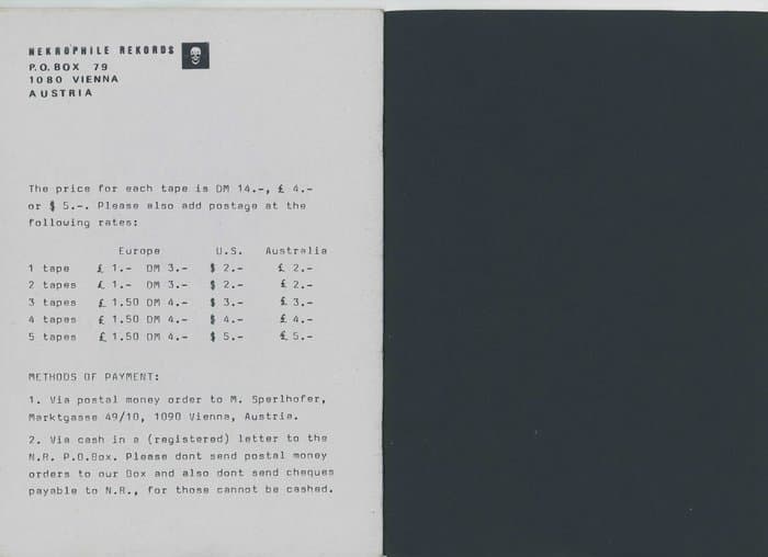 Nekrophile Records Catalogue 1984