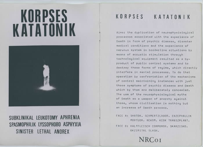 Nekrophile Records Catalogue 1984