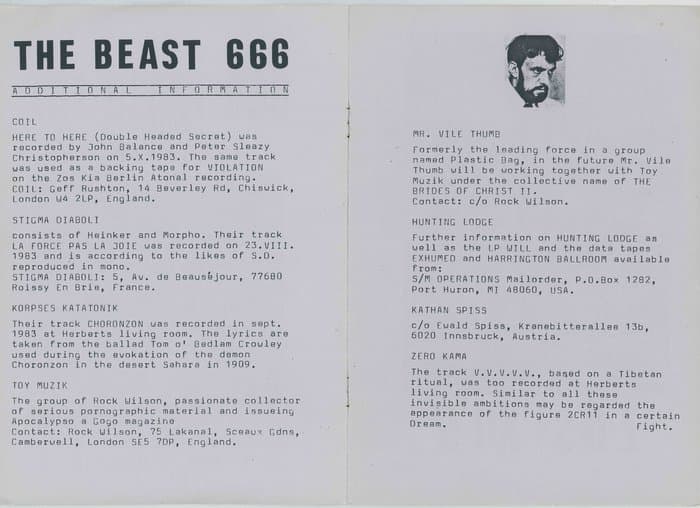 Nekrophile Records Catalogue 1984
