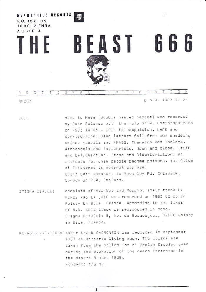 Nekrophile Records Promo Overview to "The Beast 666"