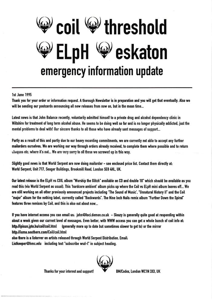 Emergency Information Update 1995