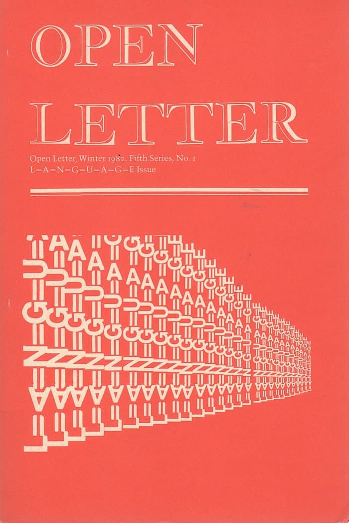 Open Letter Volume 5 Number 1 1982