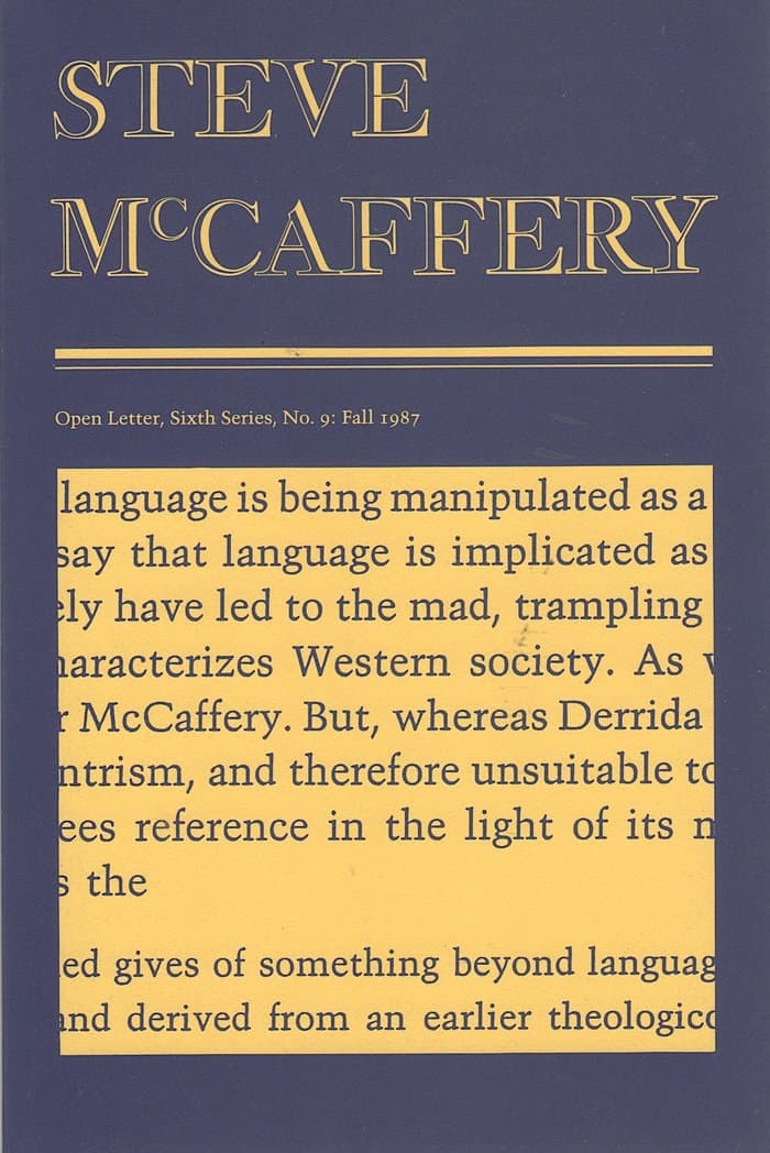 Open Letter Volume 6 Number 9 1987