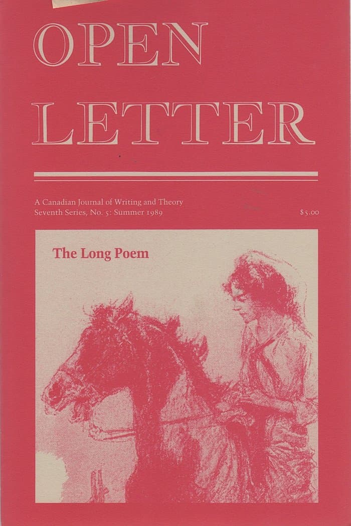 Open Letter Volume 7 Number 5 1989