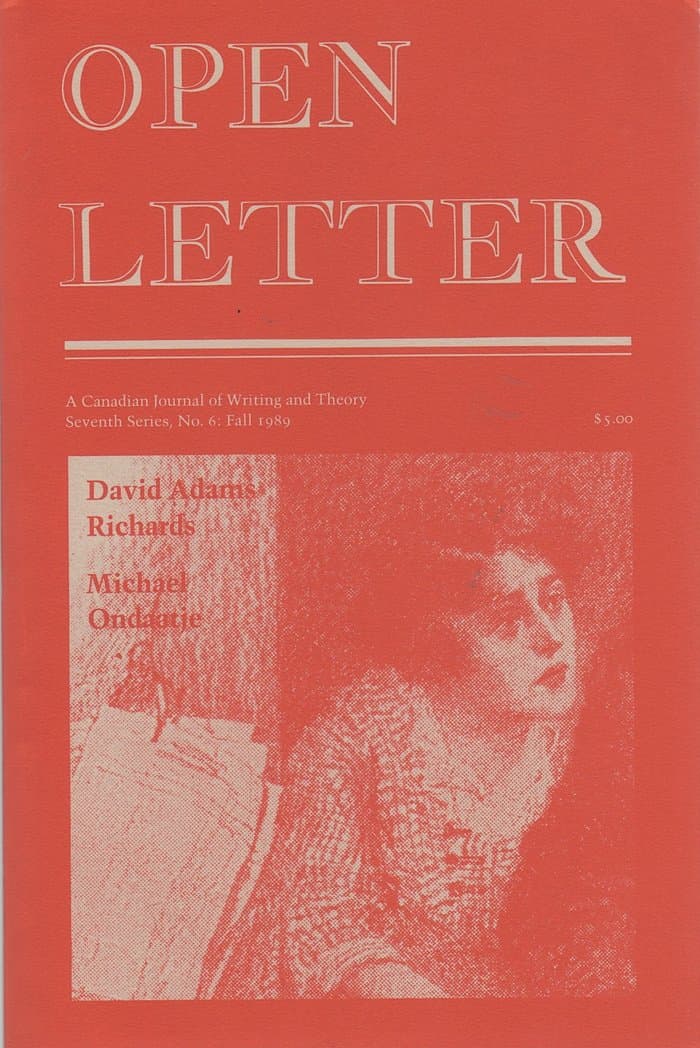 Open Letter Volume 7 Number 6 1989