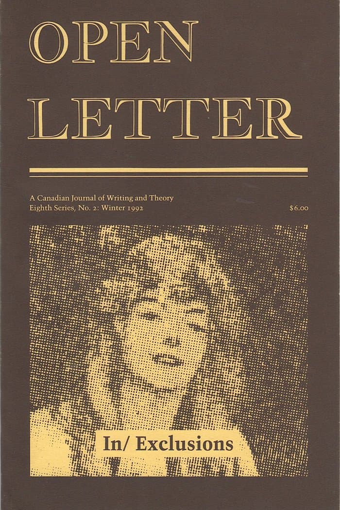 Open Letter Volume 8 Number 2 1992