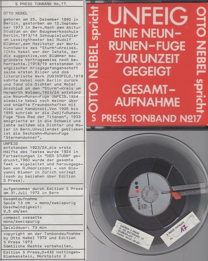 spricht UNFEIG. eine Neunrunenfuge zur Unzeit gegeigt. Gesamtaufnahme