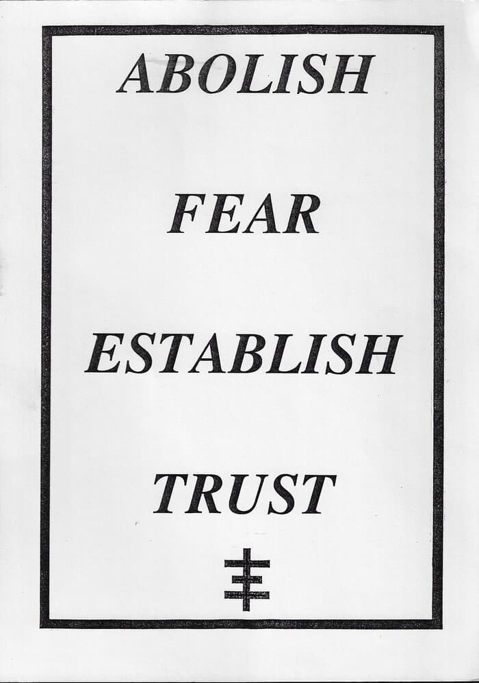 Abolish Fear Establish Trust A4 Sheet