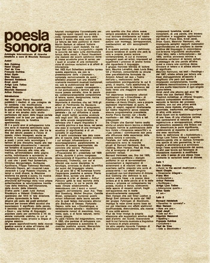 Poesia Sonora Lp Info