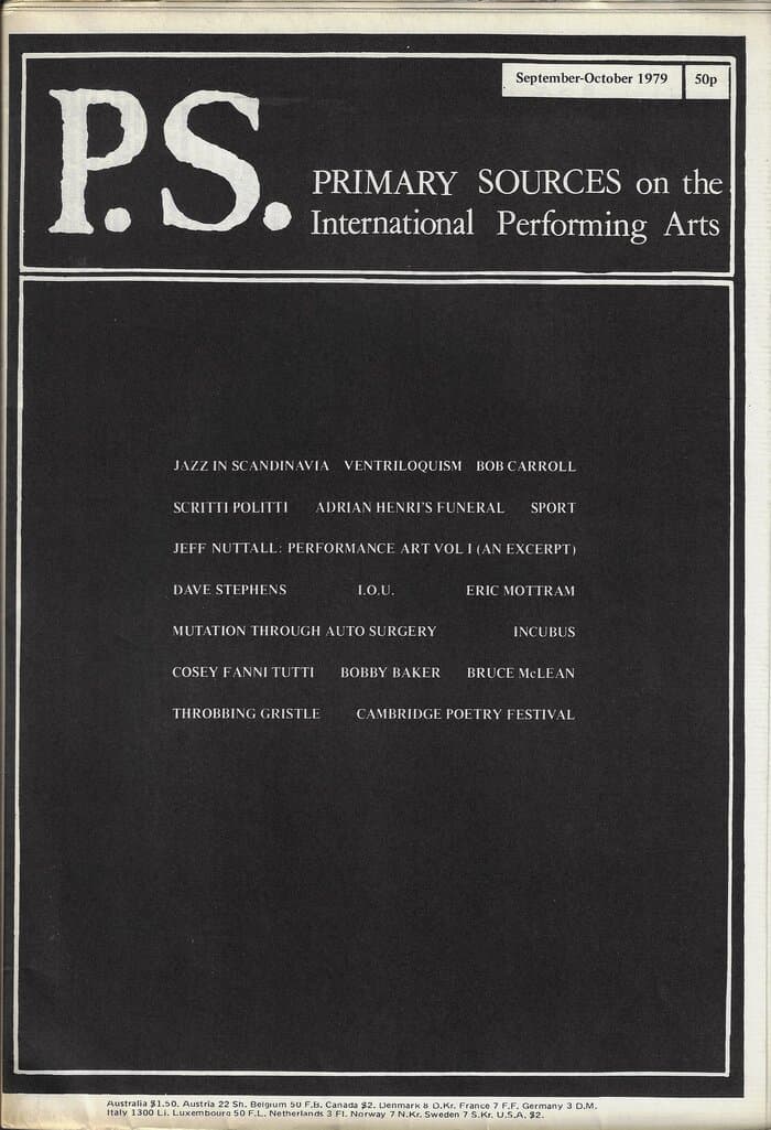 P.S. (Primary Sources on the International Performing Arts) No. 2