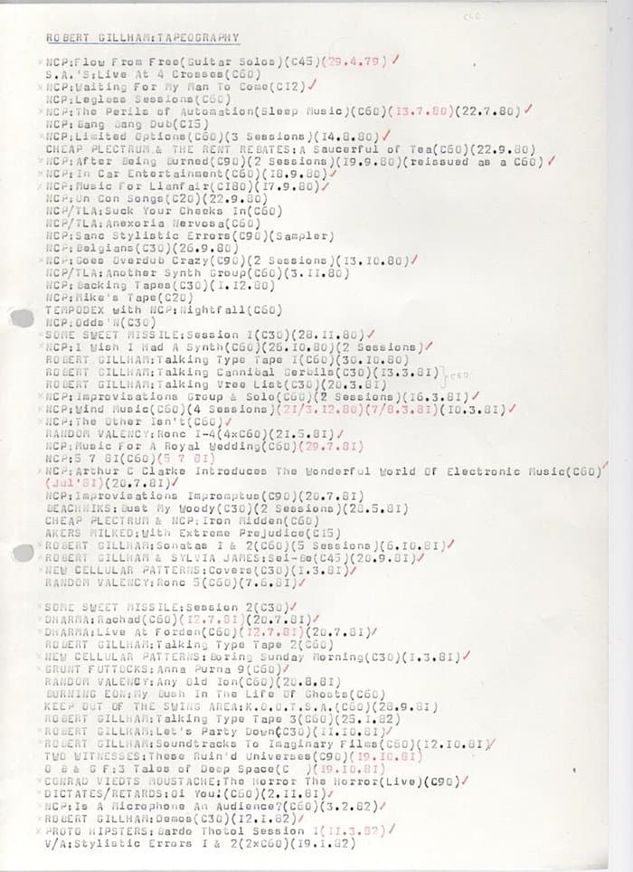 Overview of Tape-Releases and Projects