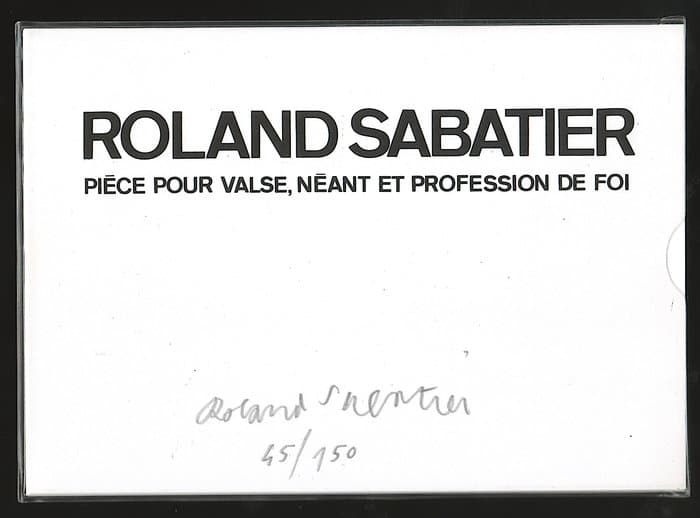 Pièce pour valse, néant et profession de foi (Publications Psi, 1976)