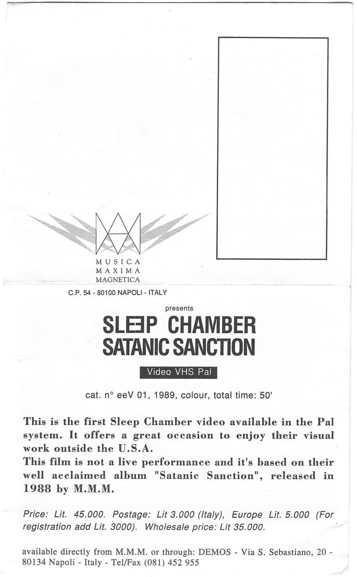 Sleep Chamber Satanic Sanction Video Promo
