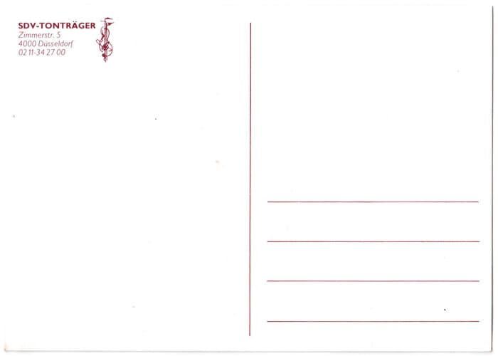 SDV Tonträger Catalogue Postcard	
