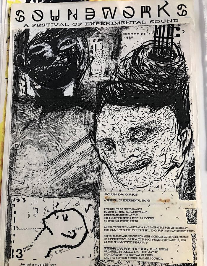 Soundworks Exhibition Poster at Media Space 1985