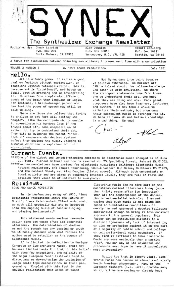 SYNEX newsletter 15 - June 1981