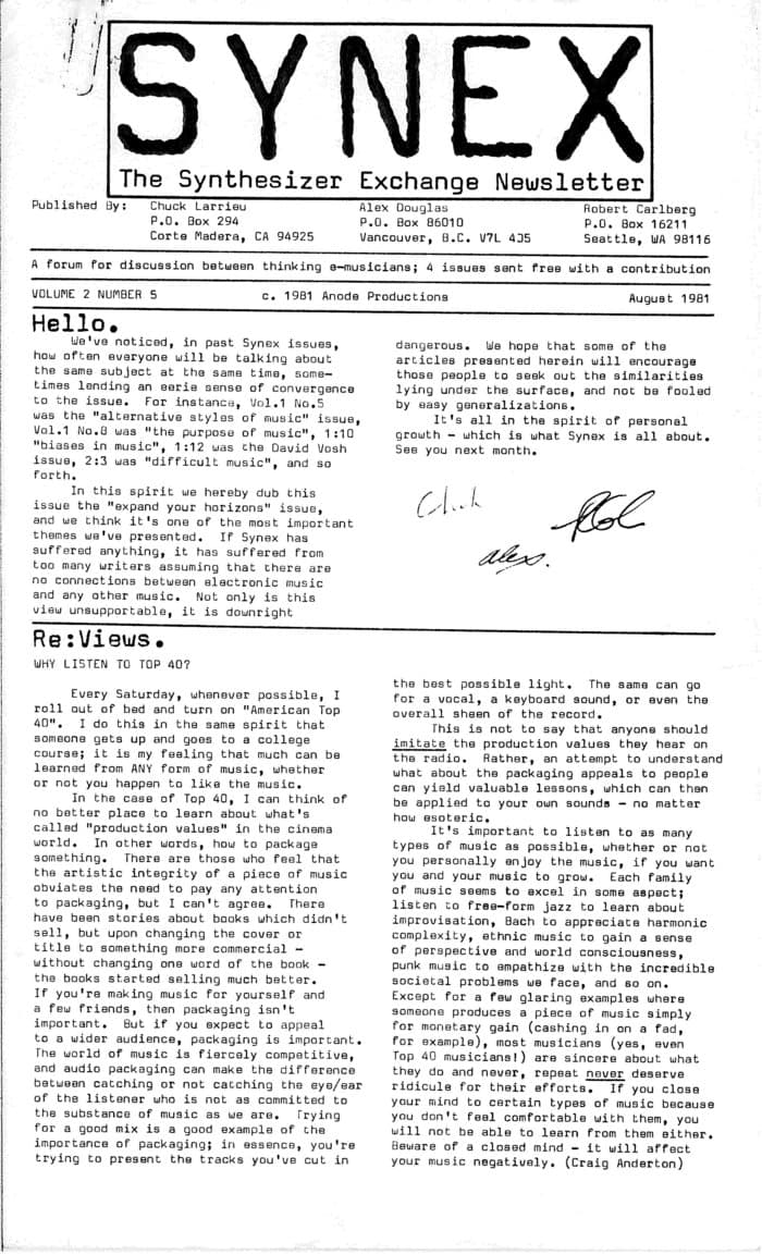 SYNEX newsletter 14 - May 1981