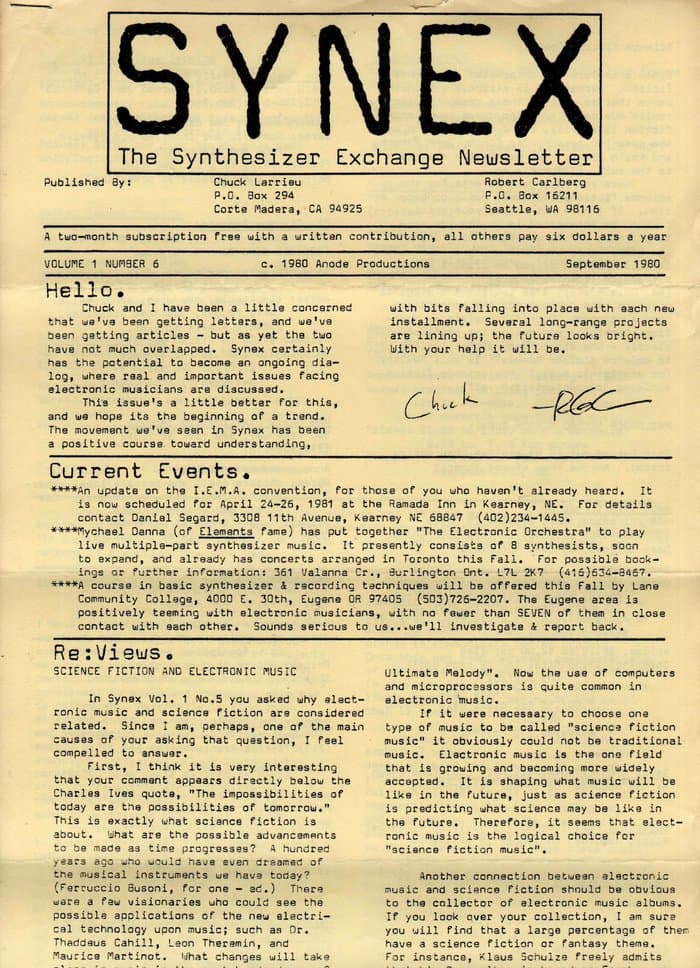 SYNEX newsletter 06 - September 1980