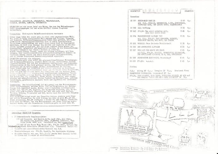 Early Label-Overviews Inch Wahrnehmungen, letter to Haufen