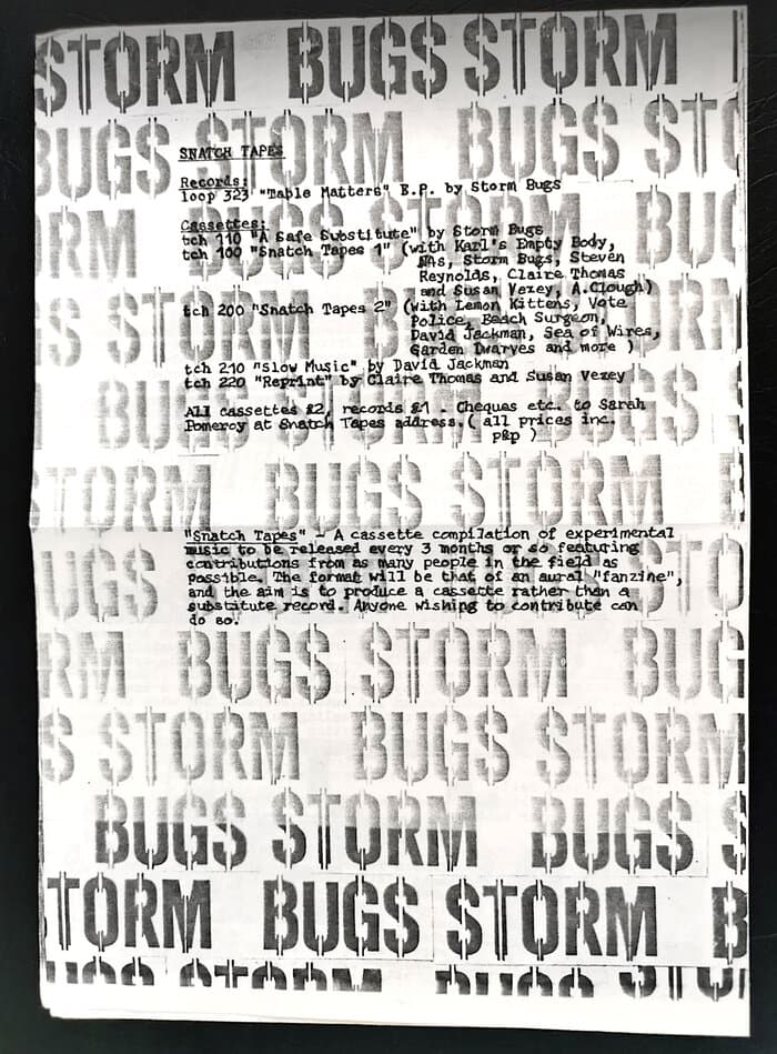 Snatch Tapes Catalogue - artists Overview