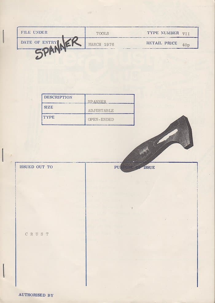 Spanner 07 - Various Artists: Various poets, artists, musicians (editor not named) ‘CRUST’