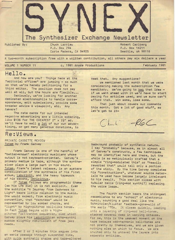 SYNEX newsletter 11 - February 1981