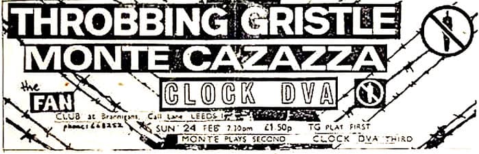 Live at Leeds Fan Club Flyer (with Clock DVA / Monte Cazza)