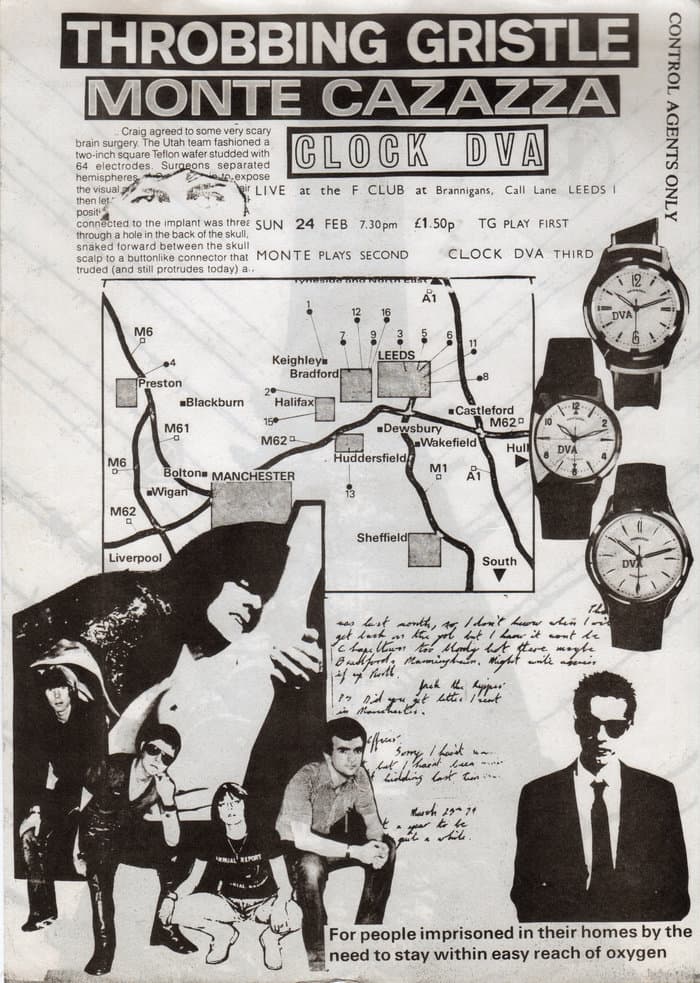 Flyer for F-Club Concert with Cazazza and Clock DVA