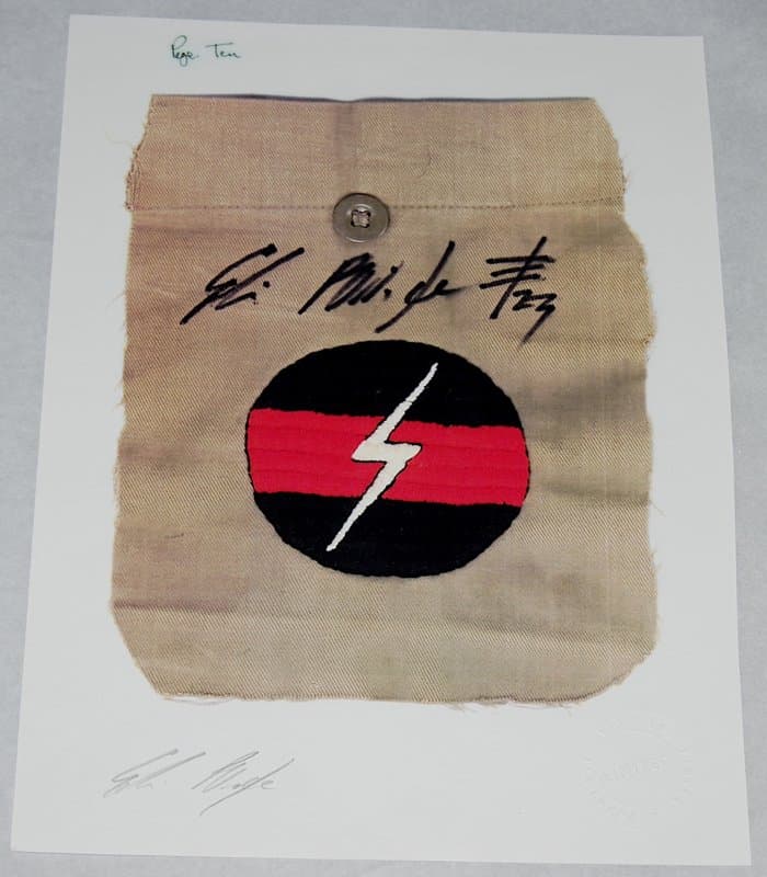 Colour photocopy of original TG flash by Cosey Fanni Tutti signed by G-PO and blind stamped ‘P-Orridge with Everything Limited’. Ca. 1995. 207 x 279 mm