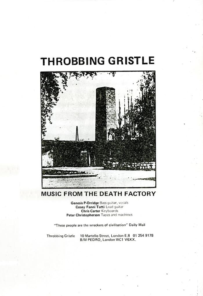 Flyer Music from the Death Factory