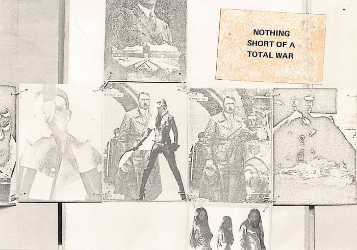 Nothing Short of a total War postcard (supplement to Albrecht D's Violence Permanente Booklet of Reflection Press