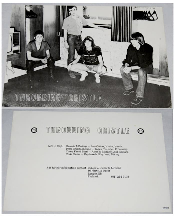 Throbbing Gristle Publicity Card, hotel room. 302 x 211 mm.