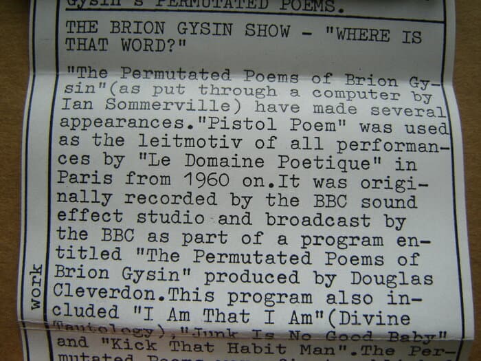 The Brion Gysin Show