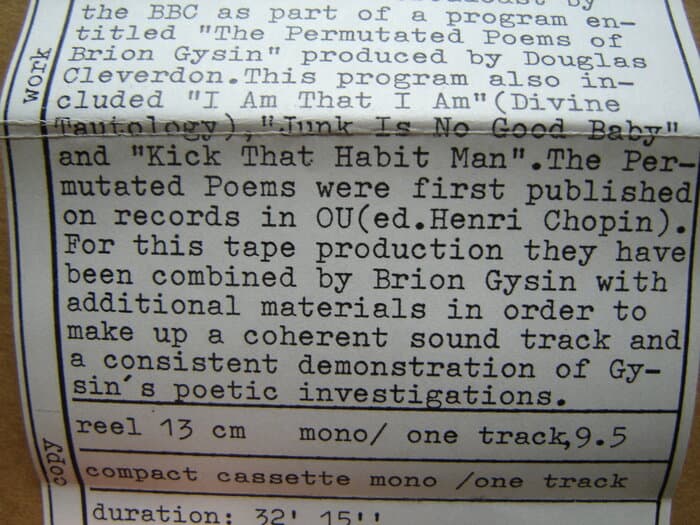 The Brion Gysin Show