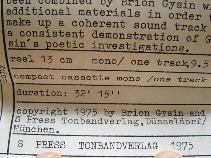 The Brion Gysin Show