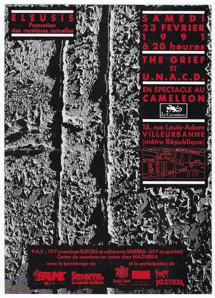 The Grief and Un Nom A Coucher Dehors at Le Caméléon Flyer