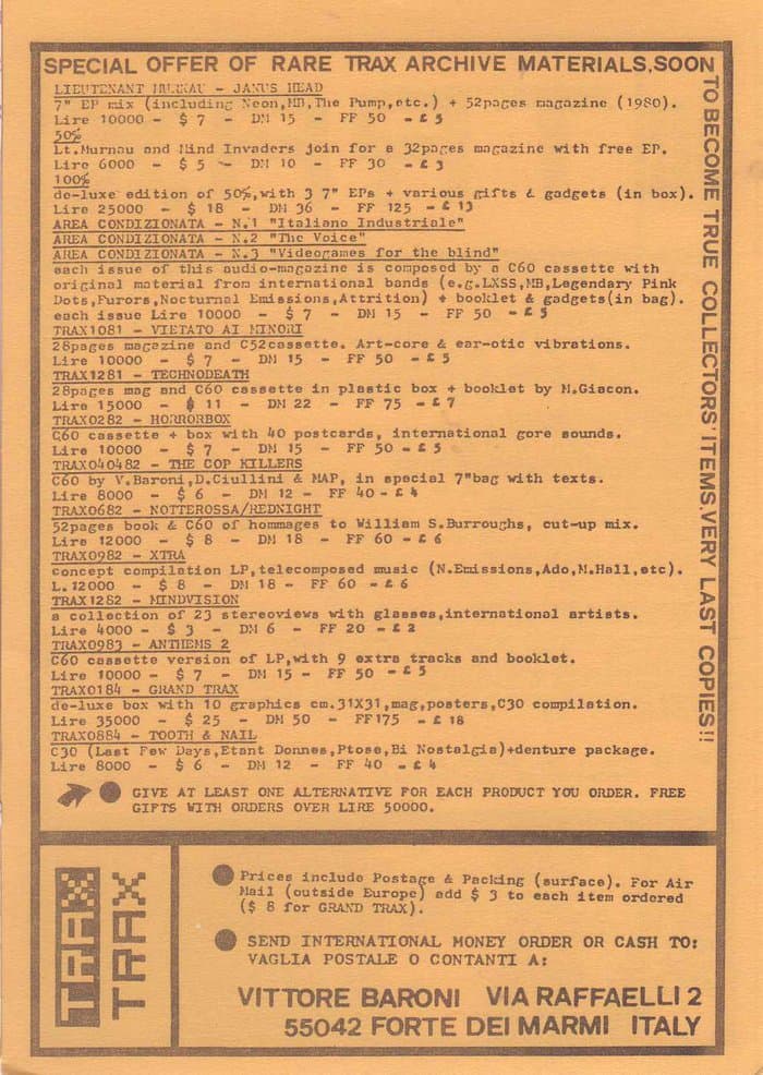 Trat Mailänder Overview 1984